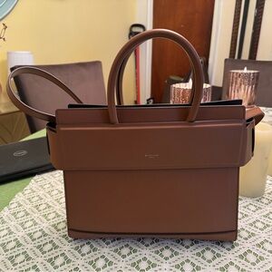 Givenchy Brown Leather Structured Top-Handle Satchel